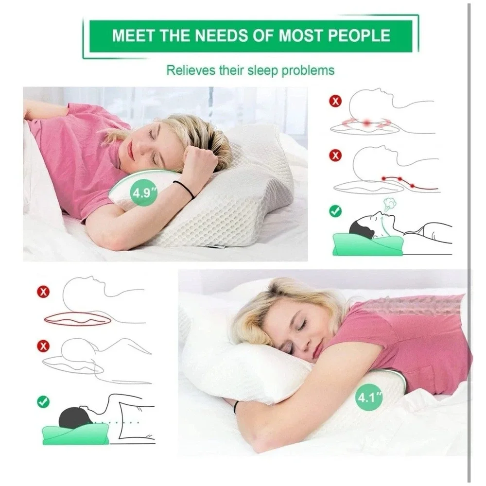 Elviros‎ Cervical Memory Foam Pillow For Neck And Shoulder Pain, SEALED IN BOX